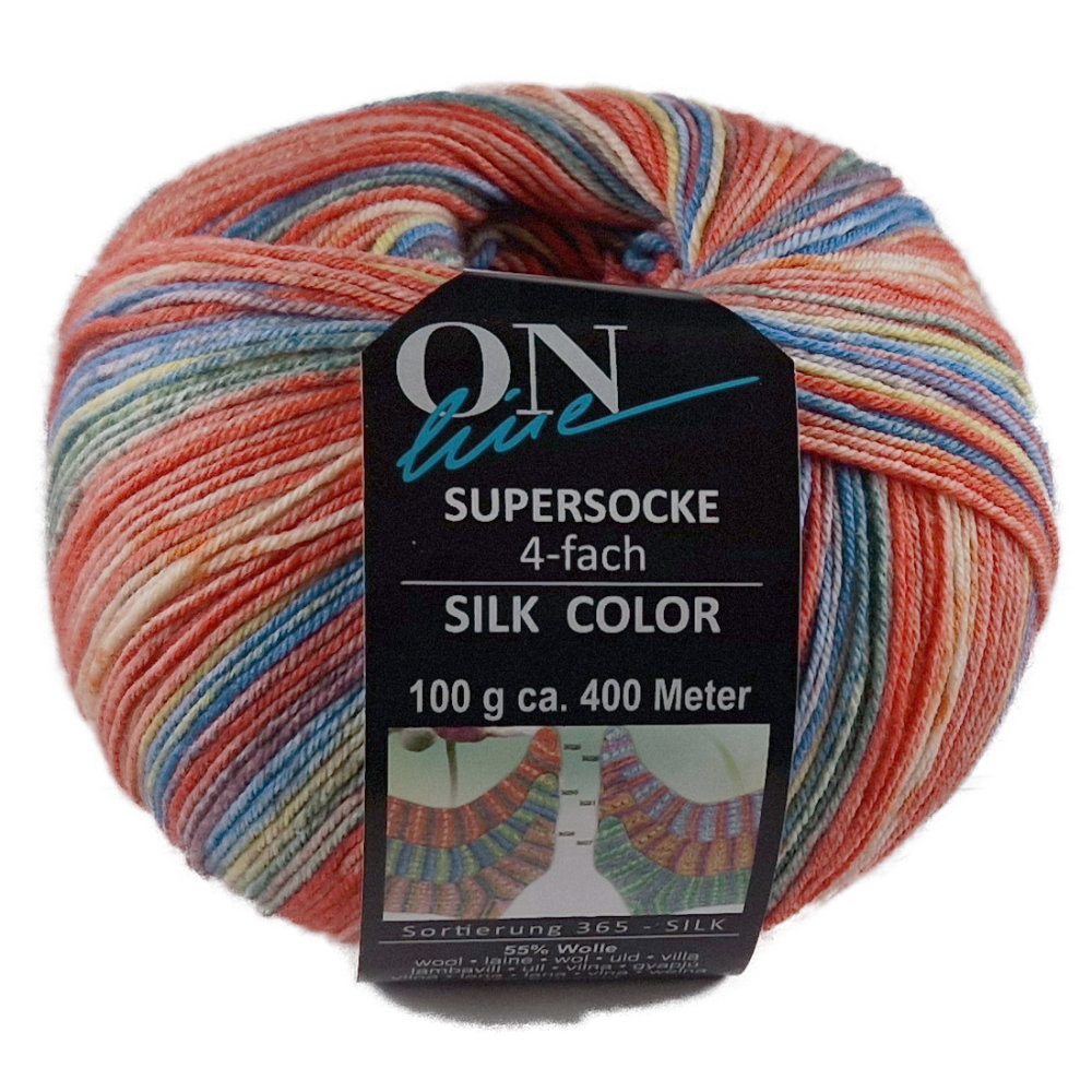 Supersocke 100 Silk Color, 4-fach von ONline Sort 365 - 3029