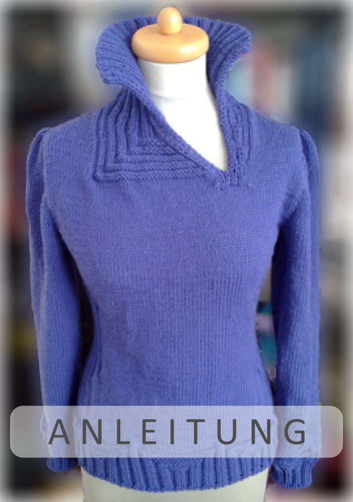 Top-Down-Pullover Athene | Einzelanleitung + Wolle Merino Pur 125  | Stricken | Sylvie Rasch