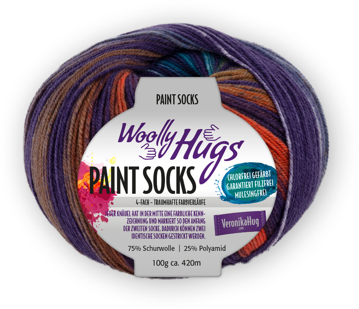 Paint Socks von Woolly Hugs 0212 - lila/orange