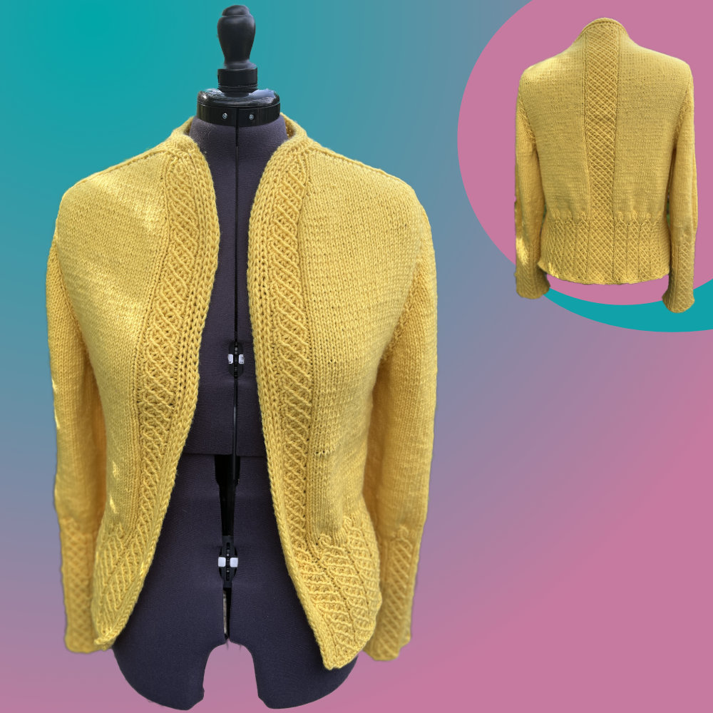 Strickjacke Blume des Lebens Kurz