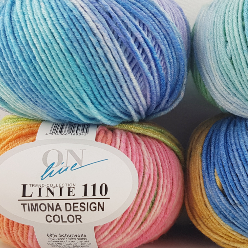 Timona Linie 110 Design Color von ONline 0308 - blau/lachs/beig