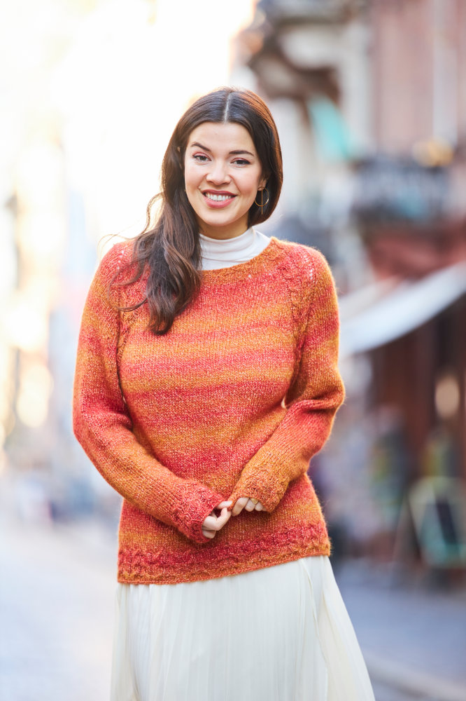 Pullover mit Zopfstreifen - Raglan von oben | Anleitungsheft + Wolle Melbourne  | Stricken | Pro Lana, Christophorus Verlag