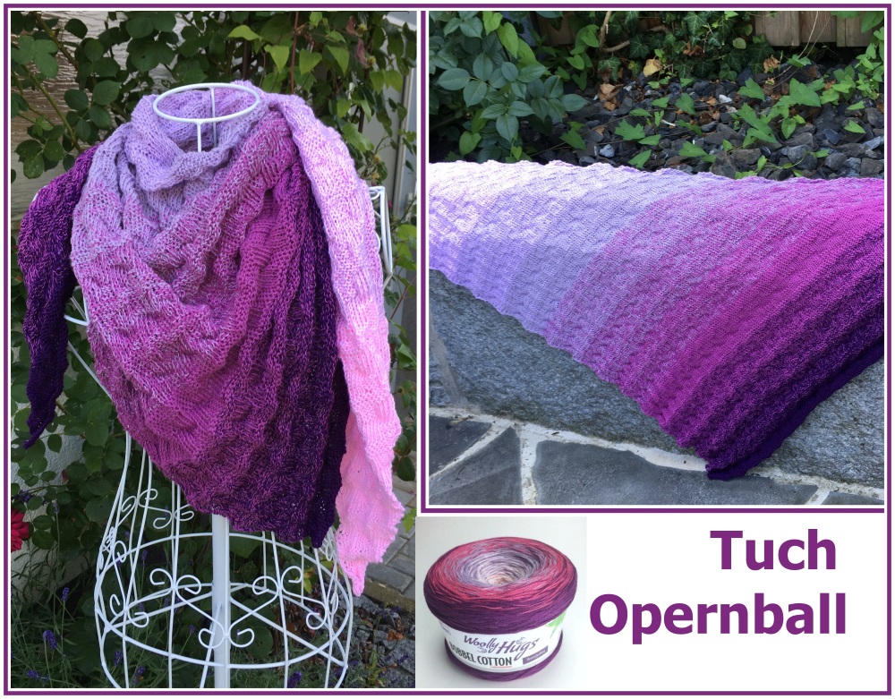 Tuch Opernball | Einzelanleitung + Wolle BOBBEL cotton 800m  | Stricken | Veronika Hug