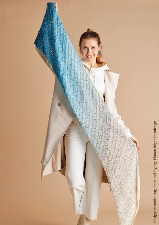 Stola Diagonal | Anleitungsheft + Wolle BOBBEL cotton 800m  | Stricken | Veronika Hug, Woolly Hugs, Christophorus Verlag