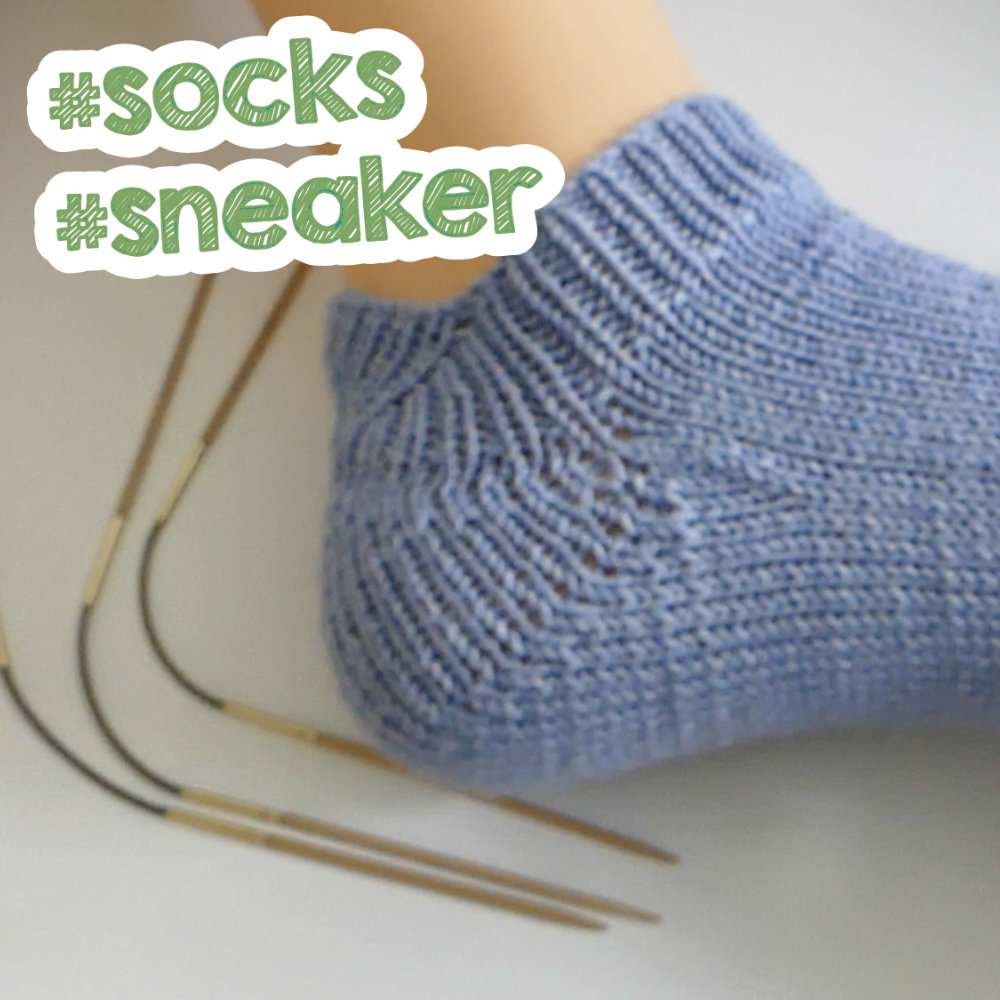 Sneakersocken Top Down Stricken | Anleitung + Wolle Merino Silk Socks Stretch, 4-fach  | Stricken | Sylvie Rasch