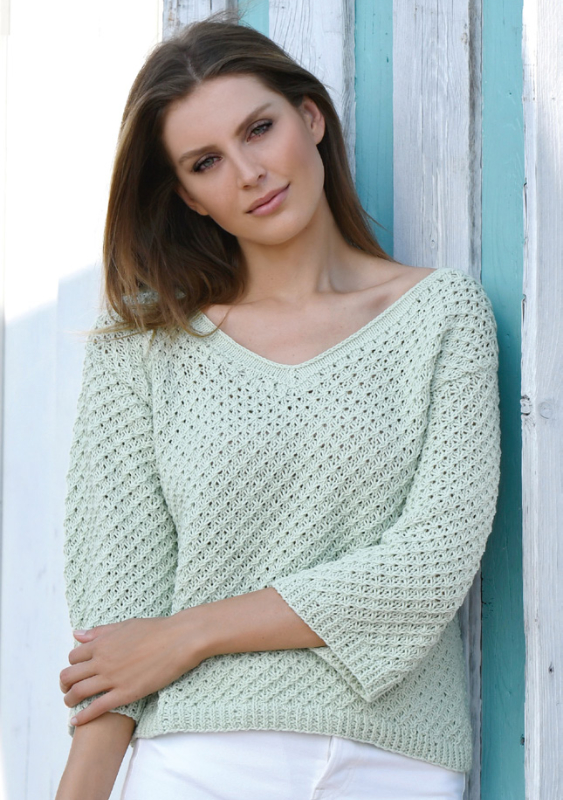 V-Pullover mit Sternmuster | Einzelanleitung + Wolle Supersoft Linie 107  | Stricken | ONline