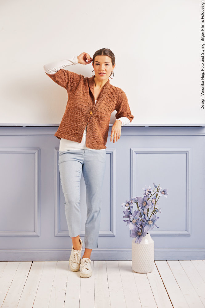 Strickjacke | Anleitungsheft + Wolle Merino Silk Socks Stretch, 4-fach  | Stricken | Veronika Hug, Woolly Hugs, Christophorus Verlag