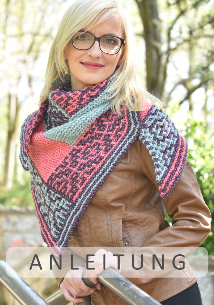 Mosaiktuch Log Cabin *extended* | Anleitung als PDF | Stricken | Sylvie Rasch