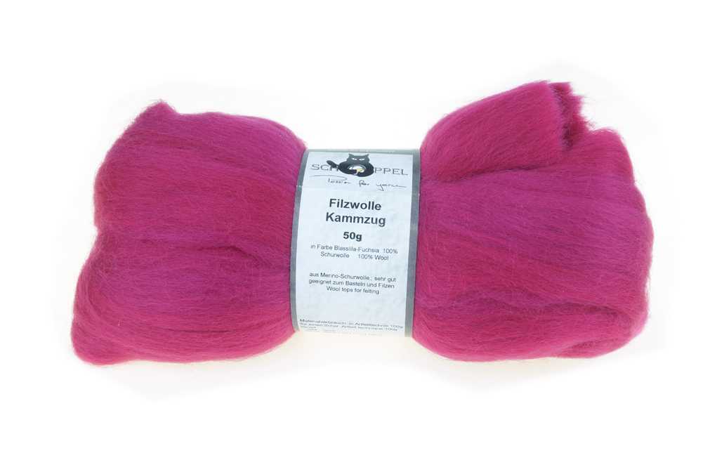 Filzwolle Kammzug 2681 - Blasslila-Fuchsia