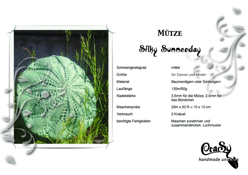 Mütze Silky Summerday | Einzelanleitung | Stricken | Sylvie Rasch