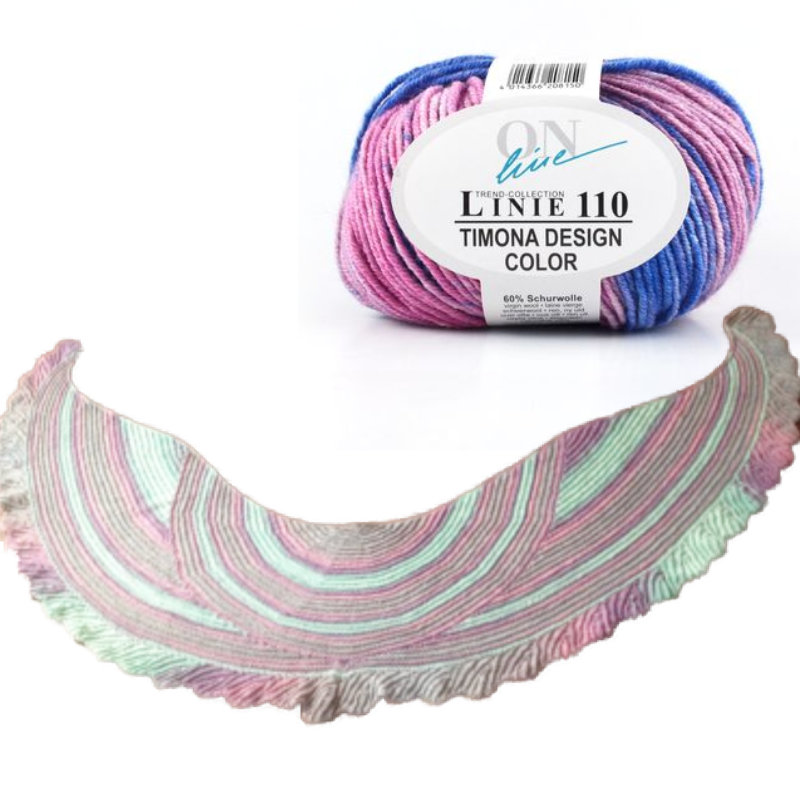 Tuch La Fenice | Anleitung + Wolle Timona Linie 110 Design Color  | Stricken | Sylvie Rasch