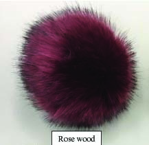 Fell Pompon mit Druckknopf Rosewood